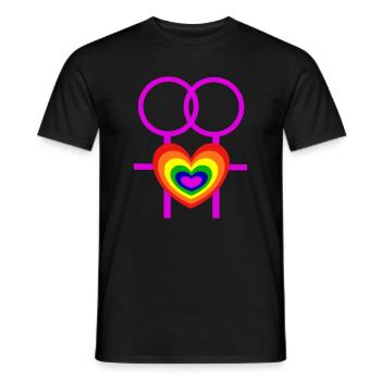 lesbisch Frauen weibliche Symbole CSD - Männer T-Shirt - Schwarz - Vorne - AI Model Male 178 light (178cm)