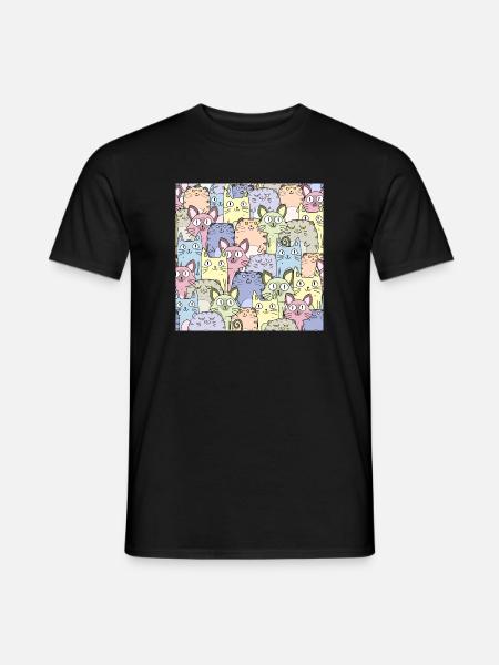 Cat Pattern Cat Wallpaper Cat Pattern - Men's T-Shirt - black