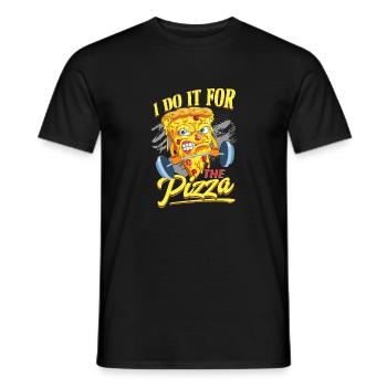 Haltère à pizza Je ne suis ici que pour la pizza - T-shirt homme - noir - Devant - AI Model Male 178 light (178cm)