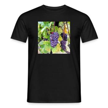 Wine Grapes Grape Grape Harvest Vintage Wine Festival Poster - Men's T-Shirt - black - Front - AI Model Male 178 light (178cm)