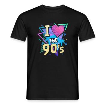 90iger Neunziger Jahrgang - Männer T-Shirt - Schwarz - Vorne - AI Model Male 178 light (178cm)