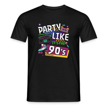 90iger Neunziger Jahrgang - Männer T-Shirt - Schwarz - Vorne - AI Model Male 178 light (178cm)