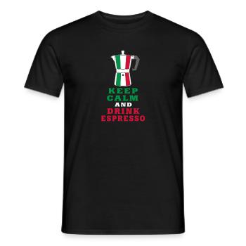 Keep Calm and Drink Espresso design / idée cadeau - T-shirt homme - noir - Devant - AI Model Male 178 light (178cm)