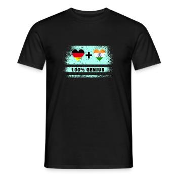 Deutschland und Indien 100% Genial / Geschenk - Männer T-Shirt - Schwarz - Vorne - AI Model Male 178 light (178cm)