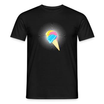 Eis Eistüte Eiskrem Softeis Waffel Strahlen - Männer T-Shirt - Schwarz - Vorne - AI Model Male 178 light (178cm)