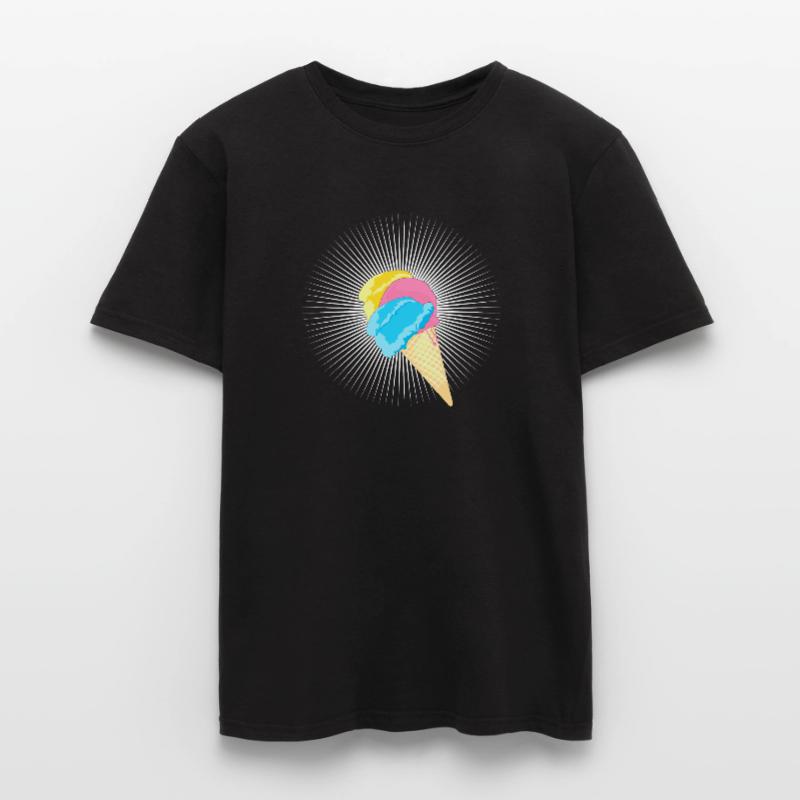 Eis Eistüte Eiskrem Softeis Waffel Strahlen Männer T-Shirt