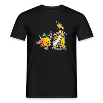 Pfirsich Banane lustige Paare sex Valentinstag - Männer T-Shirt - Schwarz - Vorne - AI Model Male 178 light (178cm)