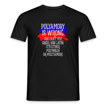 Polyamour Is Wrong Polyamour disant polyamour - T-shirt homme - noir - Devant - AI Model Male 178 light (178cm)