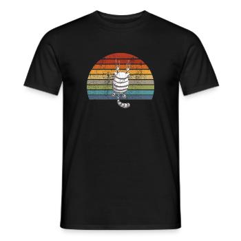 Chat suspendu I Vintage chats motif rétro bande dessinée - T-shirt homme - noir - Devant - AI Model Male 178 light (178cm)