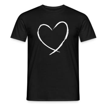 Heart symbol love gift friendship romantic - Men's T-Shirt - black - Front - AI Model Male 178 light (178cm)