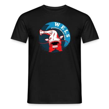 Pêche Poisson-chat WALLERGRIFF DOIT FAIRE L’EXPÉRIENCE DE L’HOMME - T-shirt homme - noir - Devant - AI Model Male 178 light (178cm)