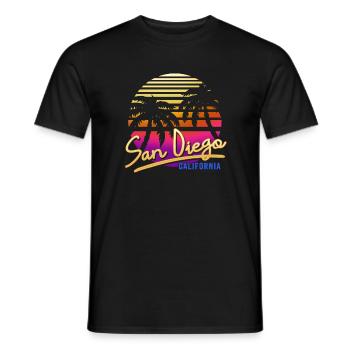 San Diego - Men's T-Shirt - black - Front - AI Model Male 178 light (178cm)