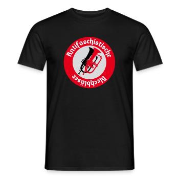 Antifaschistische Flügelhornbläser pfade - Männer T-Shirt - Schwarz - Vorne - AI Model Male 178 light (178cm)