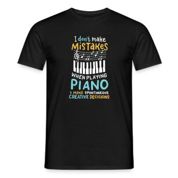 Klavierspieler Pianist Musiker Musik Keyboard - Männer T-Shirt - Schwarz - Vorne - AI Model Male 178 light (178cm)