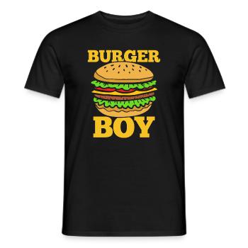 Burger Boy – Lustiges Fast Food Design - Männer T-Shirt - Schwarz - Vorne - AI Model Male 178 light (178cm)