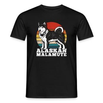 Alaskan Malamute Dog Lover Rétro - T-shirt homme - noir - Devant - AI Model Male 178 light (178cm)