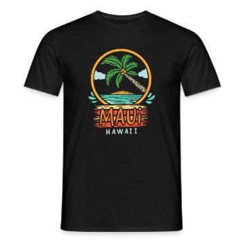 Maui Hawaii Retro - Männer T-Shirt - Schwarz - Vorne - AI Model Male 178 light (178cm)