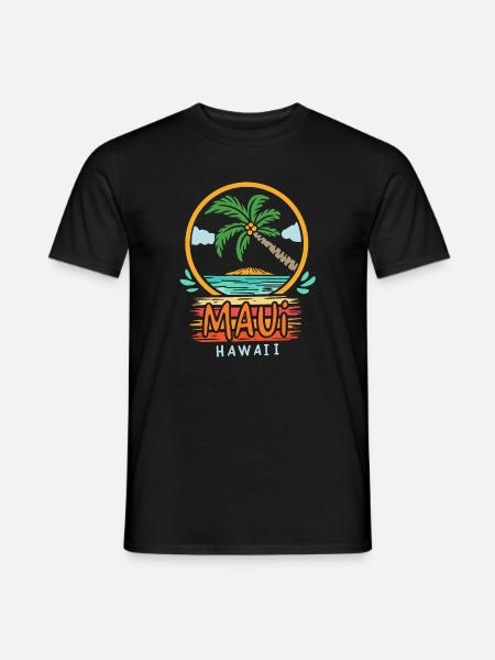 Maui Hawaï Rétro - T-shirt homme - noir