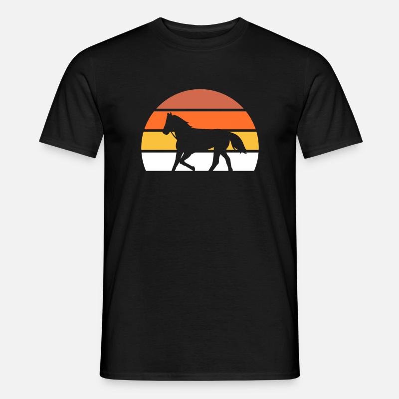 Pferd Retro - Männer T-Shirt - Schwarz