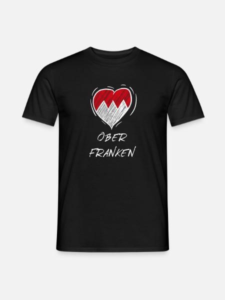 Oberfranken - Frankenwappen Love Wappen Franken - Männer T-Shirt - Schwarz