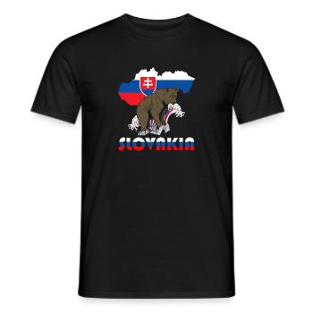 Slowenien Bär Design mit Landkarte und Flagge - Männer T-Shirt - Schwarz - Vorne - AI Model Male 178 light (178cm)