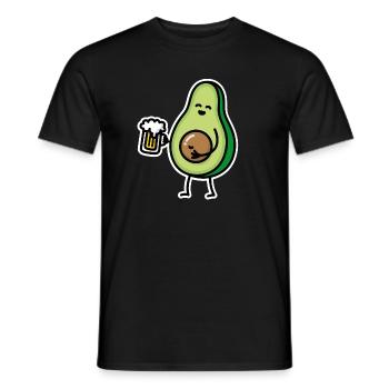 Funny avocado beer beer belly avocado pit keto - Men's T-Shirt - black - Front - AI Model Male 178 light (178cm)