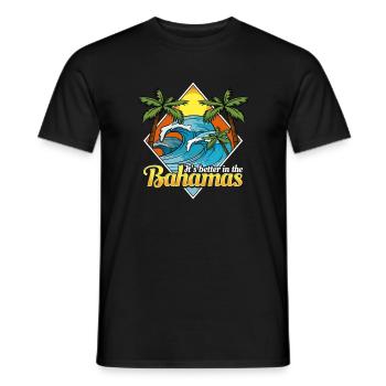 Bahamas 70's 80's Holiday Retro Surfer Style - Men's T-Shirt - black - Front - AI Model Male 178 light (178cm)