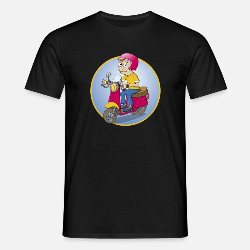 Der Rollerfahrer - Version1 - Männer T-Shirt - Schwarz