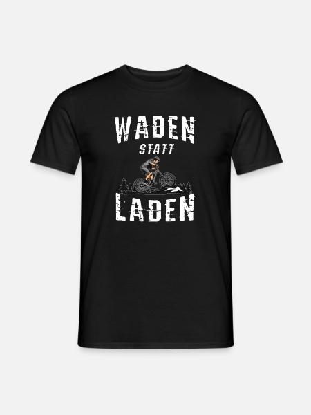 Waden statt Laden - Mountainbike weiß - Männer T-Shirt - Schwarz