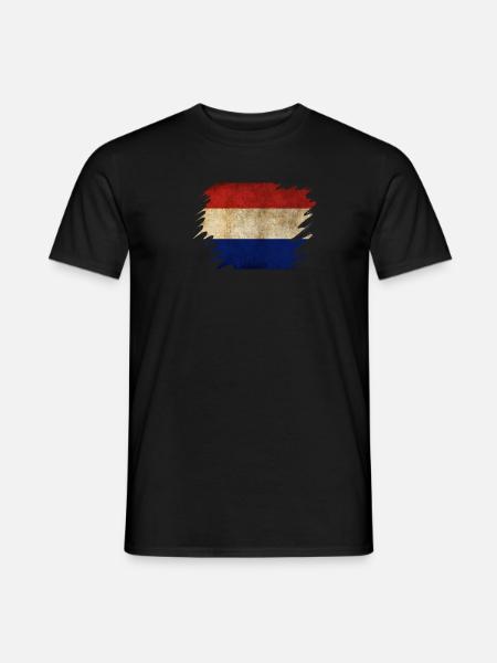 Grunge Holländisches Flaggendesign - Männer T-Shirt - Schwarz