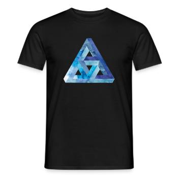 Triangle d'illusion d'optique Escher - T-shirt homme - noir - Devant - AI Model Male 178 light (178cm)