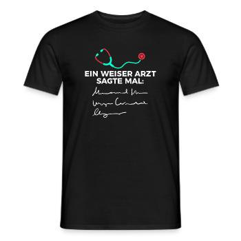 Docteur docteur drôle disant spécialiste médecin assistant - T-shirt homme - noir - Devant - AI Model Male 178 light (178cm)