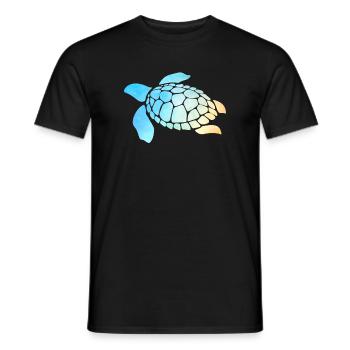 Sea Turtle Watercolor Blue - Men's T-Shirt - black - Front - AI Model Male 178 light (178cm)