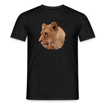 christmas gifts big cats, lioness, big cat - Men's T-Shirt - black - Front - AI Model Male 178 light (178cm)