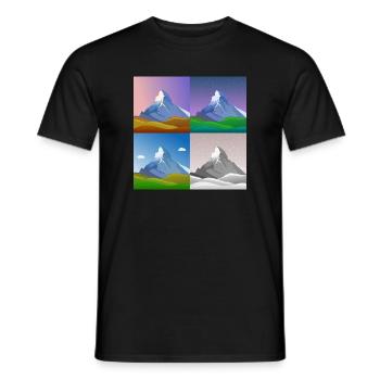 colorful mountains, Matterhorn, Switzerland, Alps, alps - Men's T-Shirt - black - Front - AI Model Male 178 light (178cm)