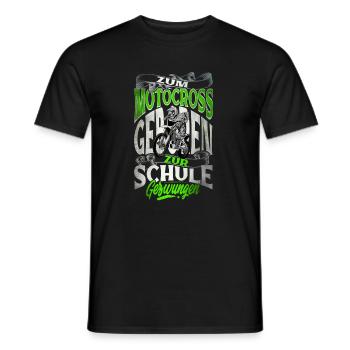 Né au motocross forcé à l'école - T-shirt homme - noir - Devant - AI Model Male 178 light (178cm)