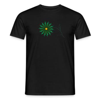 green flower - Men's T-Shirt - black - Front - AI Model Male 178 light (178cm)