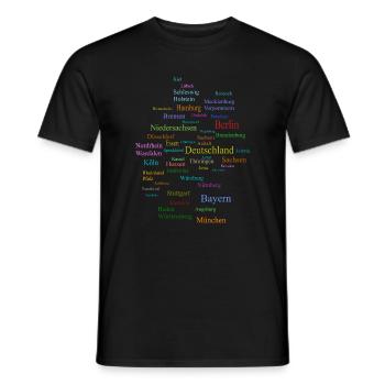 Deutschland Karte - Männer T-Shirt - Schwarz - Vorne - AI Model Male 178 light (178cm)