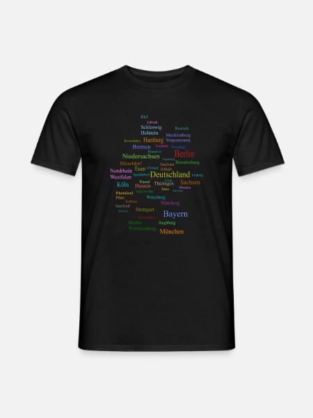 Deutschland Karte - Männer T-Shirt - Schwarz