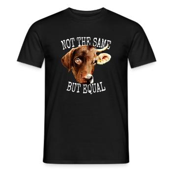 Vegan Not The Same But Equal Vegetarian Animal Lover - Men's T-Shirt - black - Front - AI Model Male 178 light (178cm)