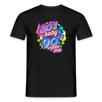80er Jahre 90er Jahre - Männer T-Shirt - Schwarz - Vorne - AI Model Male 178 light (178cm)