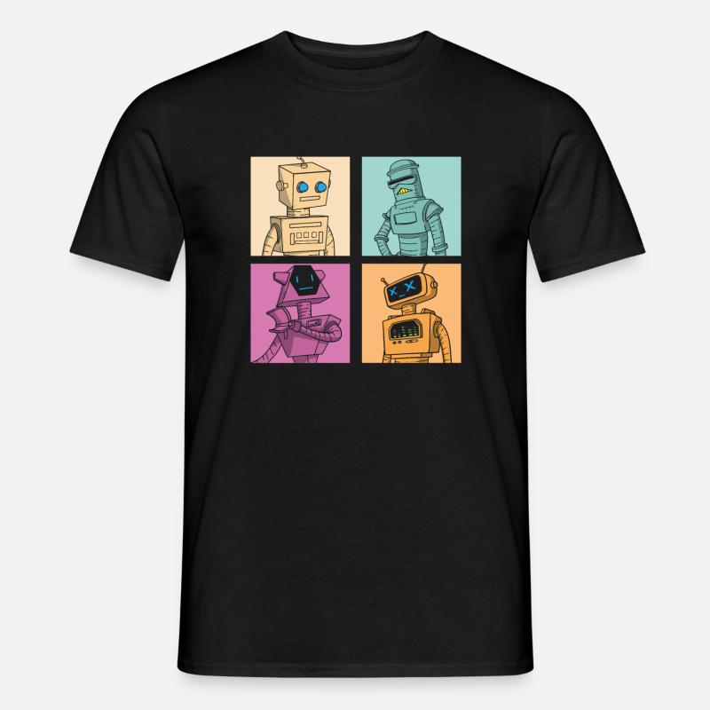 Roboter Robot - Männer T-Shirt - Schwarz