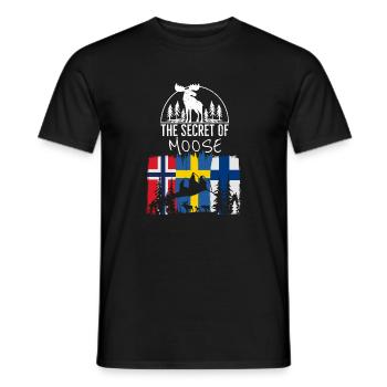 Le secret de l'orignal - Norvège - Suède - Finlande - T-shirt homme - noir - Devant - AI Model Male 178 light (178cm)