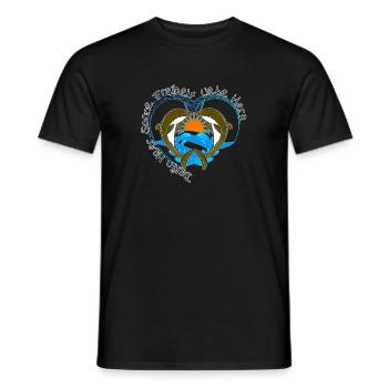Dolphin Sea Sun Freedom Love Heart - Men's T-Shirt - black - Front - AI Model Male 178 light (178cm)