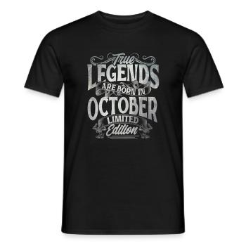 True Legends Are Born In October Limited Edition - T-shirt herr - svart - Fram - AI Model Male 178 light (178cm)