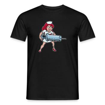 Spritze Impfung Krankenschwester Lustig Medizin - Männer T-Shirt - Schwarz - Vorne - AI Model Male 178 light (178cm)