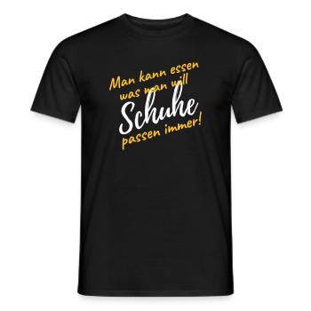 Schuhe kaufen passen immer lustiger Spruch Diät - Männer T-Shirt - Schwarz - Vorne - AI Model Male 178 light (178cm)