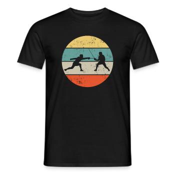 Fechten Fechter Retro - Männer T-Shirt - Schwarz - Vorne - AI Model Male 178 light (178cm)