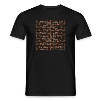 Ancient Egypt, hieroglyphic pattern, gift idea - Men's T-Shirt - black - Front - AI Model Male 178 light (178cm)
