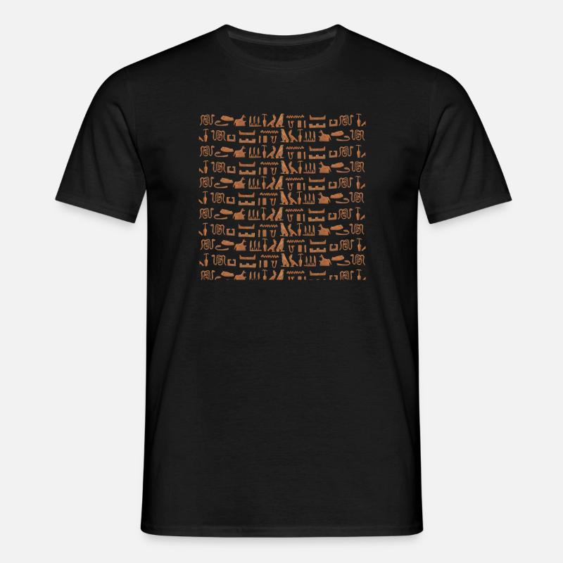 Ancient Egypt, hieroglyphic pattern, gift idea - Men's T-Shirt - black